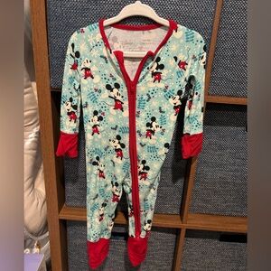 Like New Little Sleepies Mickey Winter Wonderland 3-6M